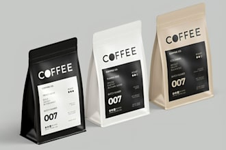 design modern food packaging and coffee pouch label design product packaging