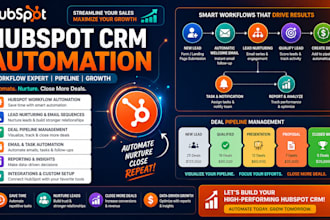 hubspot crm automation workflow expert deal pipeline sales nurturing setup
