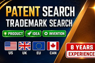 do patent search, trademark check, prior art research in US UK and worldwide