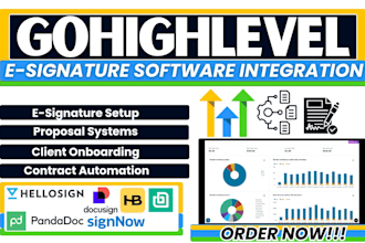 setup gohighlevel docusign pandadoc signow esignature bonsai hellosign honeybook