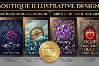 design custom fantasy romance book cover art for KDP authors
