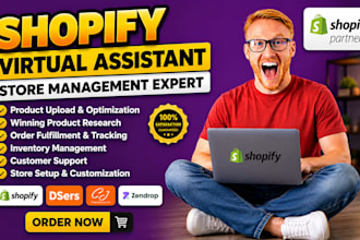 be shopify manager shopify virtual assistant VA and store manager for sales
