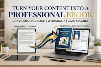 canva ebook design, workbook, ebook formatting and layout
