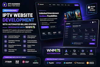 develop iptv website with  automated billing system integration using whmcs