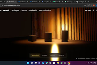 build futuristic 3d shopify website showroom  luxury experience