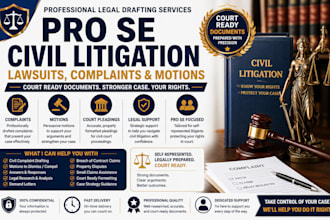draft pro se lawsuits complaints and civil litigation motions