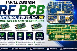 design rf pcb  antenna esp32 iot 5g high speed multilayer pcb