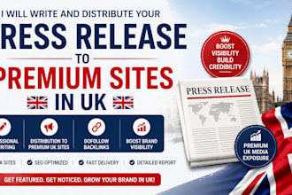 write and distribute your press release to premium sites in UK