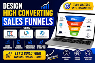 design high converting sales funnels using click funnels, kartra, and wordpress