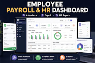 create employee payroll spreadsheet, attendance tracker and HR dashboard