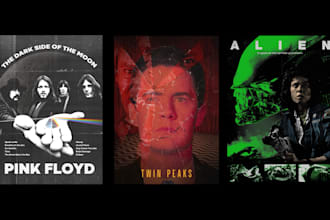 design custom posters for movies bands and more