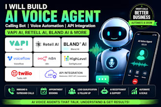 vapi ai voice agent retell ai bland ai calling bot voiceflow n8n ghl twilio api