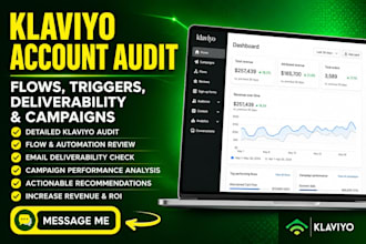 audit your klaviyo account, flows, trigger, deliverability and email campaign