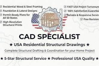 create structural cad drawings for residential buildings in USA