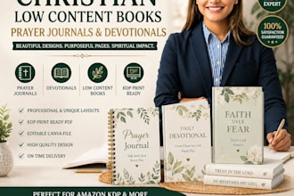 create christian low content books, prayer journals and devotionals