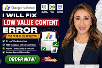 fix google adsense low value content error for fast blog approval