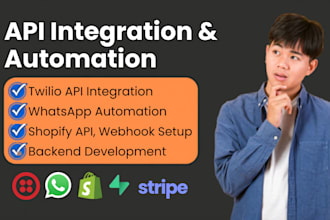 build twilio api, whatsapp api, shopify api, webhook and supabase backend