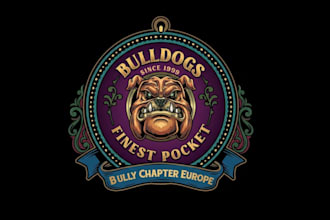 create modern bulldog logo t shirt design