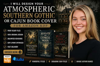 design your atmospheric southern gothic or cajun book cover for amazon KDP