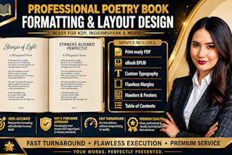 do poetry book formatting and interior layout design for KDP