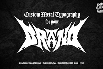 custom unique metal typography for your brand