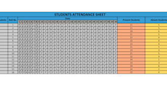 create a color coded student attendance sheet in  excel