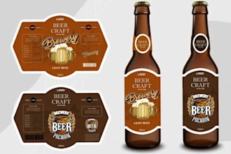 do vector craft beer bottle labels design