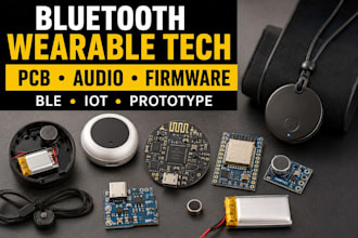 design custom bluetooth wearable electronics, pcb hardware and firmware esp32