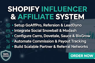 optimize professional shopify influencer and affiliate system via leaddyno sauce