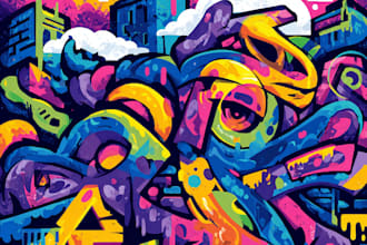 make urban graffiti style artwork for your business