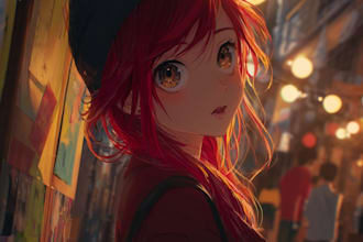 drawing anime artwork illustration with high quality