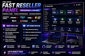 setup fast reseller panel strong 8k, dream 4k, trex, lion ott, b1g, tivione,sltv
