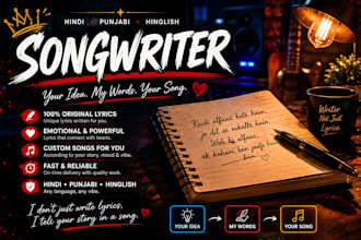 write original hindi punjabi rap songs and lyrics