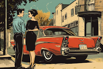 comic book illustration with comic book
