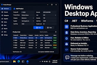build c sharp winforms or wpf desktop app with dot net  for windows