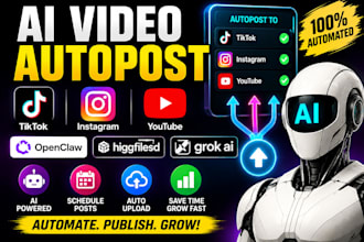 social media manager openclaw ai video n8n autopost to tiktok instagram  grok ai