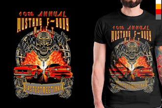 do custom car logo and speed shop t shirt design