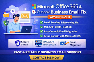 quickly, fix setup migrate microsoft office 365 outlook email issues within 1hrs