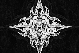 create distorted extreme metal typography