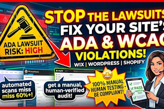 fix wix wordpress shopify wcag accessibility section 508 ada compliance audit