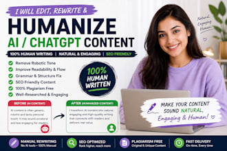 manually rewrite  ai content and humanize ai professionally