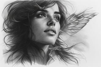 draw a custom pencil or charcoal portrait for you
