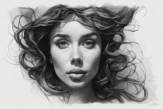 create professional charcoal pencil portrait for you