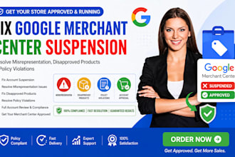 resolve google merchant center suspension, violations and product disapproval