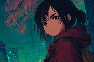 drawing anime artwork illustration with high quality