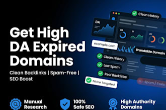 find premium expired domains with high DR and clean history