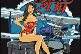 make creative t shirt lady aviation logo
