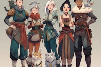 custom dnd party portraits and group art