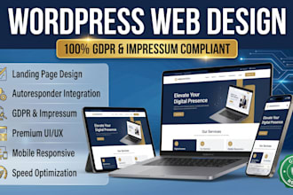 develop wordpress webdesign compliant with gdpr and impressum