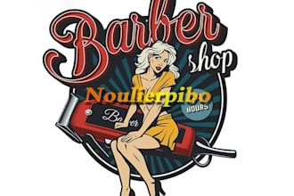 create cute girls salon and barbershop logo